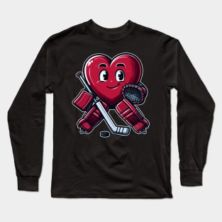 Valentine's Day Ice Hockey Goalie Team Player Long Sleeve T-Shirt